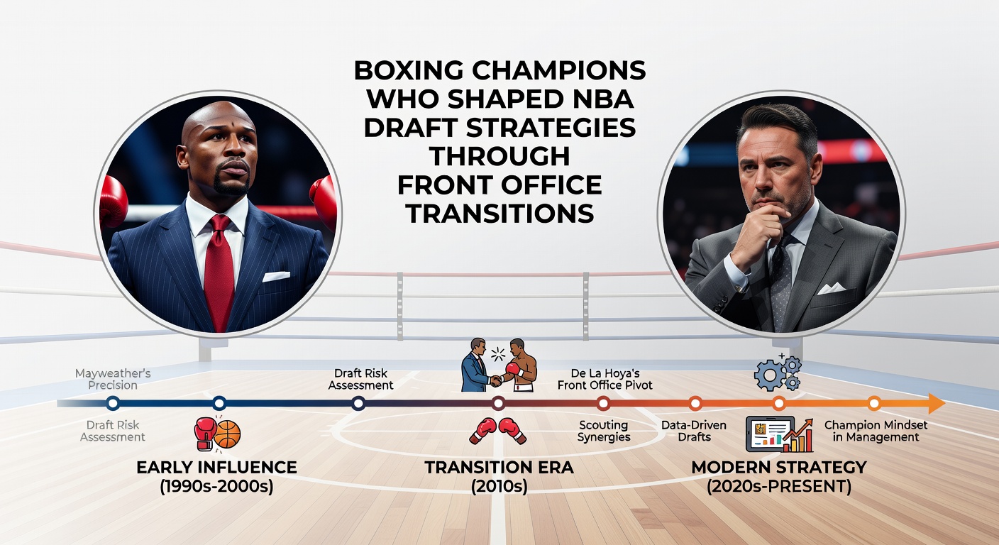 Boxing champion turned NBA executive reviewing draft boards in a front office setting
