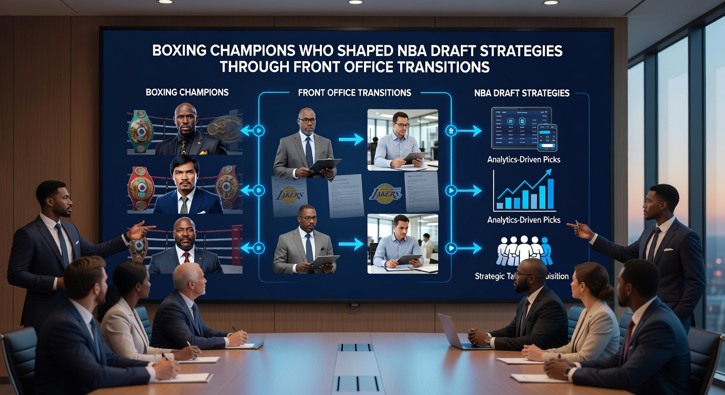 NBA draft war room with executives analyzing player profiles including mental and physical metrics