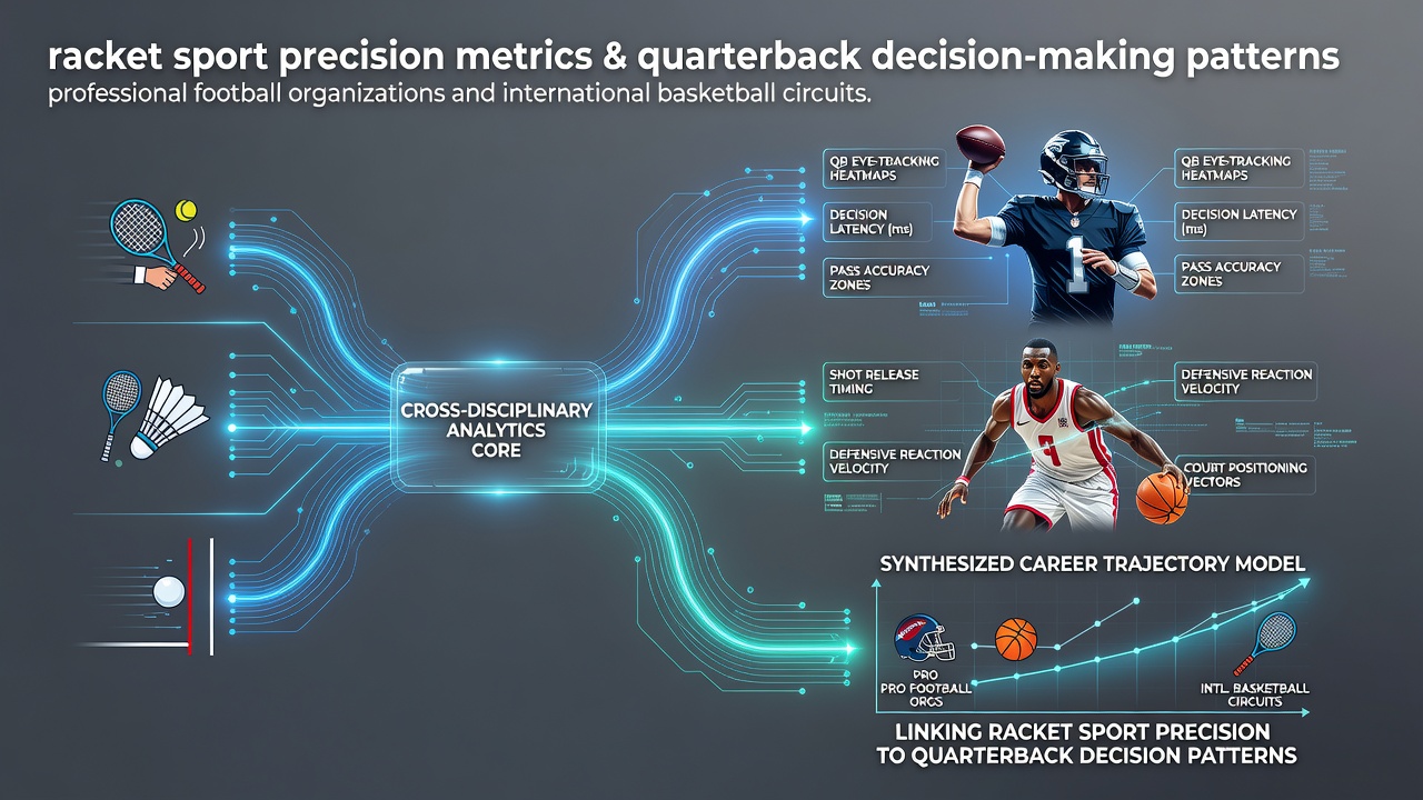 Athletes transitioning from racket sports to football and basketball roles with precision metrics overlays