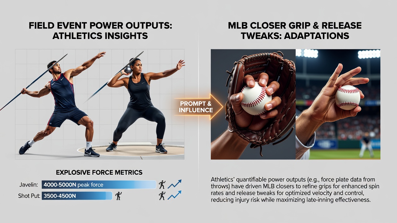 Close-up of an MLB pitcher's hand showing modified grip technique influenced by athletics throwing mechanics