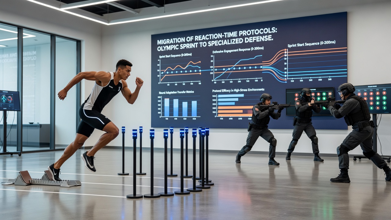 Basketball perimeter defender executing a lateral slide drill with reaction lights and timing equipment