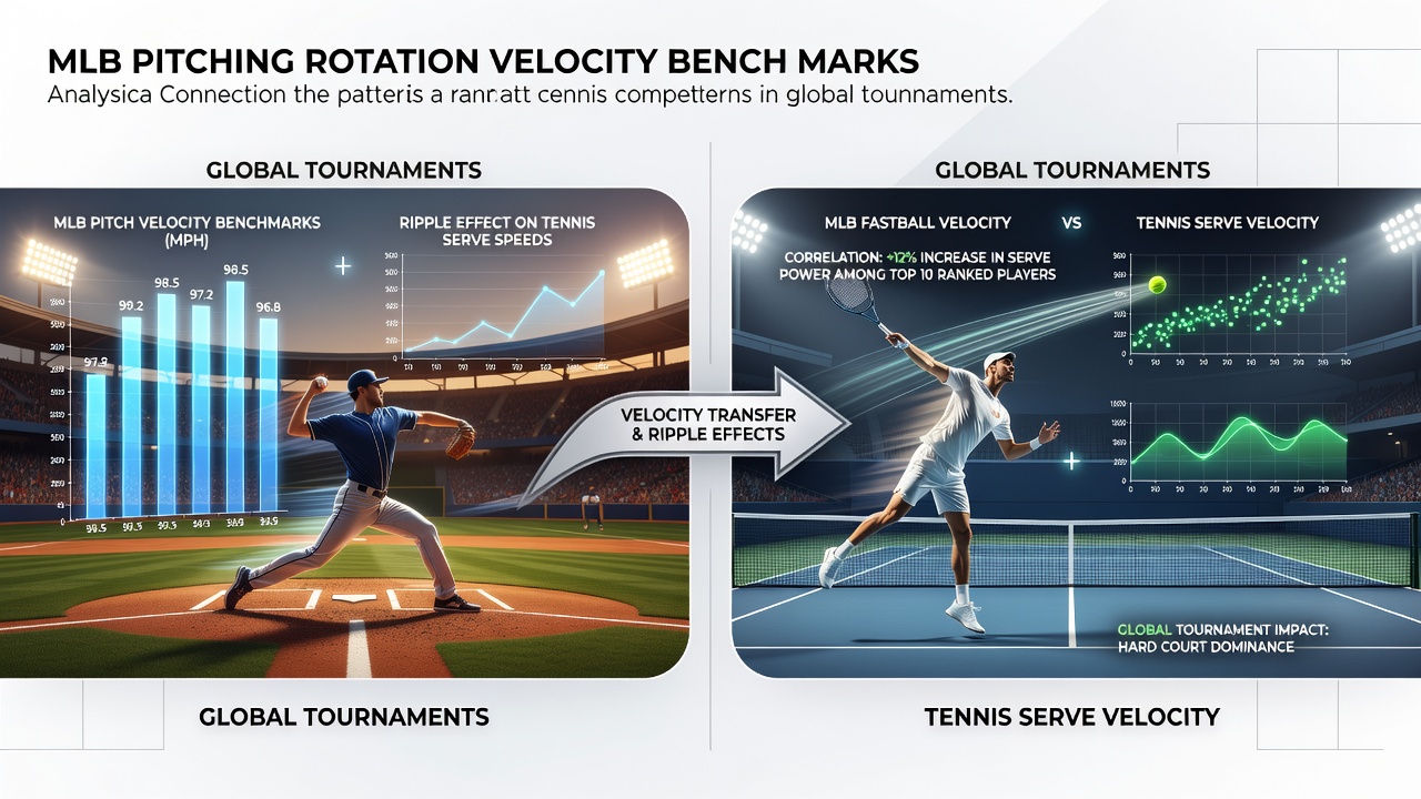 MLB pitchers demonstrating velocity mechanics alongside tennis players analyzing serve patterns in training sessions